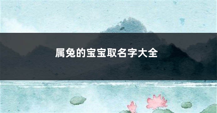 属兔的宝宝取名字大全