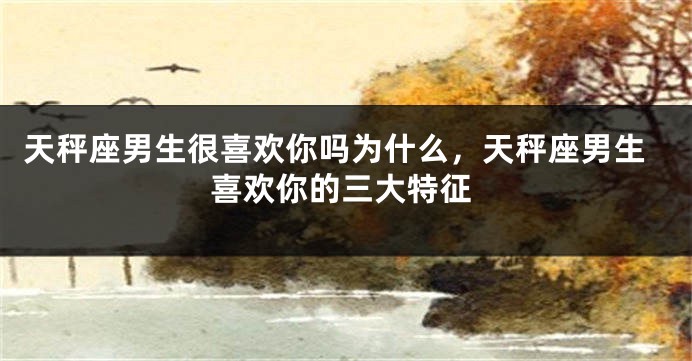 天秤座男生很喜欢你吗为什么，天秤座男生喜欢你的三大特征