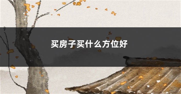 买房子买什么方位好