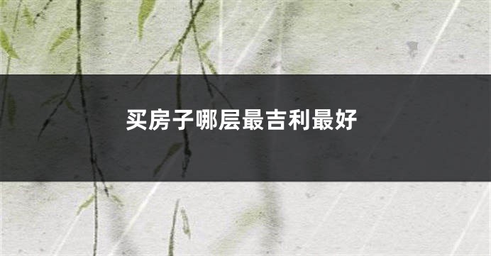 买房子哪层最吉利最好