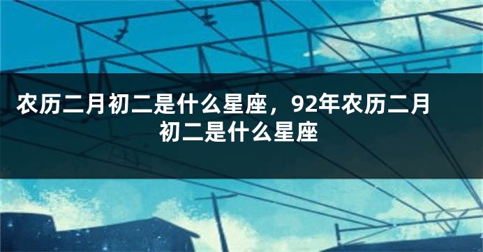 农历二月初二是什么星座，92年农历二月初二是什么星座