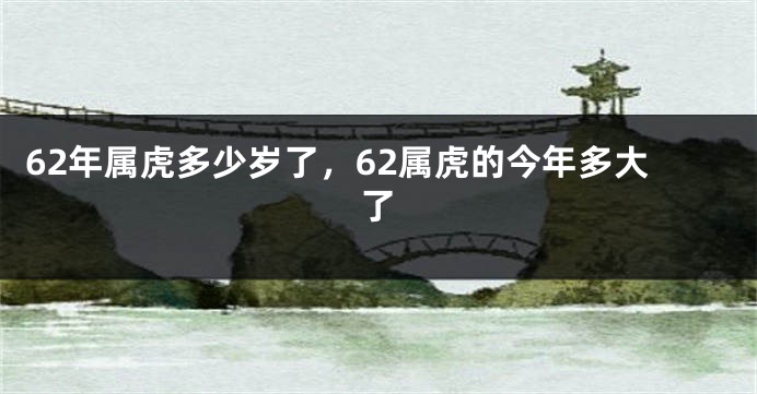 62年属虎多少岁了，62属虎的今年多大了
