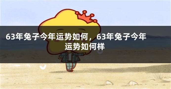 63年兔子今年运势如何，63年兔子今年运势如何样