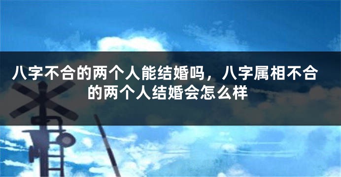 八字不合的两个人能结婚吗，八字属相不合的两个人结婚会怎么样