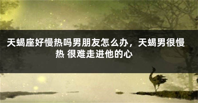 天蝎座好慢热吗男朋友怎么办，天蝎男很慢热 很难走进他的心