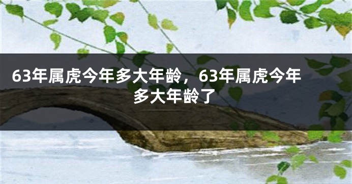 63年属虎今年多大年龄，63年属虎今年多大年龄了
