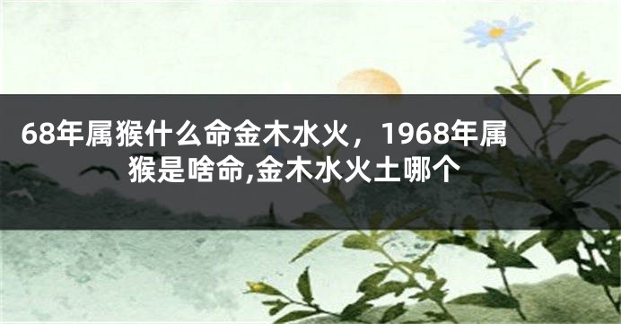 68年属猴什么命金木水火，1968年属猴是啥命,金木水火土哪个