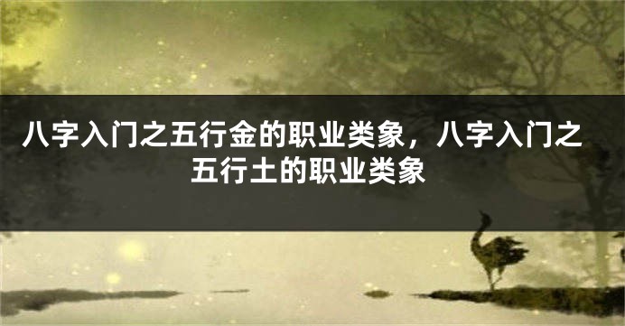 八字入门之五行金的职业类象，八字入门之五行土的职业类象
