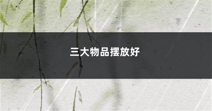 三大物品摆放好