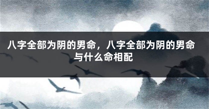 八字全部为阴的男命，八字全部为阴的男命与什么命相配
