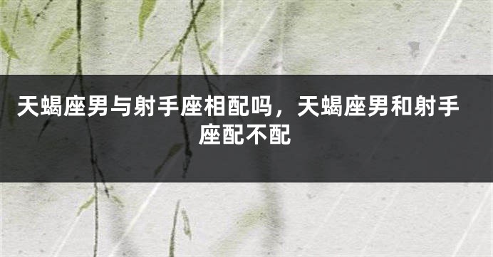天蝎座男与射手座相配吗，天蝎座男和射手座配不配