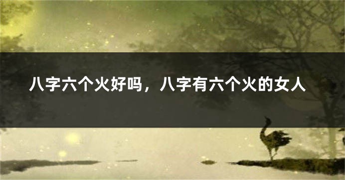 八字六个火好吗,八字有六个火的女人