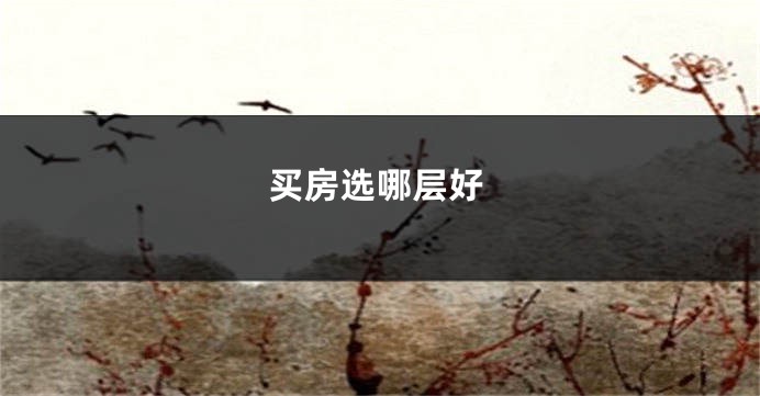 买房选哪层好
