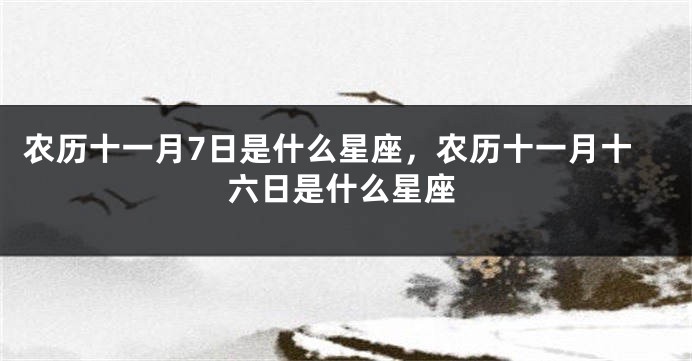农历十一月7日是什么星座，农历十一月十六日是什么星座