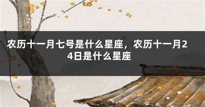 农历十一月七号是什么星座，农历十一月24日是什么星座