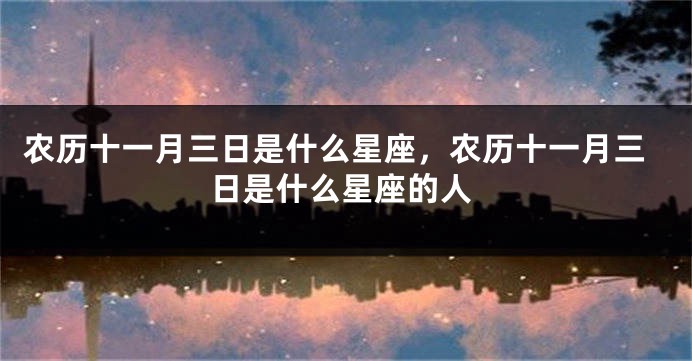 农历十一月三日是什么星座，农历十一月三日是什么星座的人