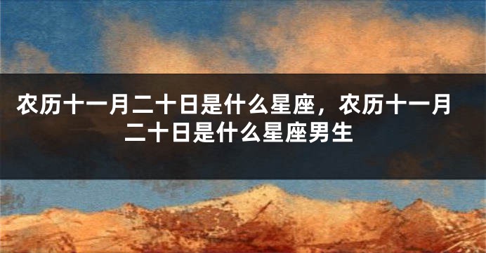 农历十一月二十日是什么星座，农历十一月二十日是什么星座男生
