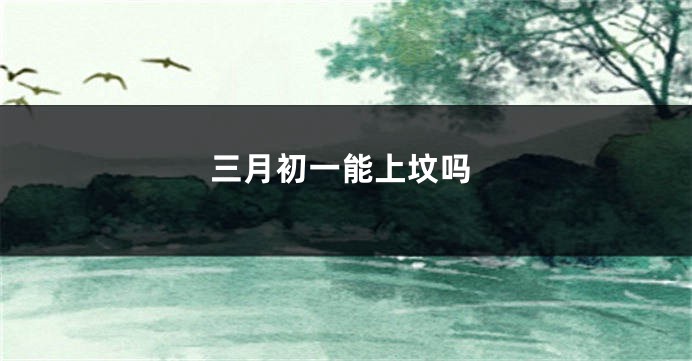 三月初一能上坟吗