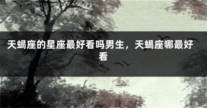 天蝎座的星座最好看吗男生，天蝎座哪最好看