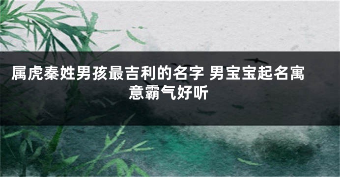 属虎秦姓男孩最吉利的名字 男宝宝起名寓意霸气好听