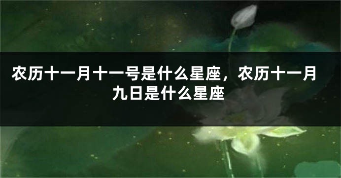农历十一月十一号是什么星座，农历十一月九日是什么星座