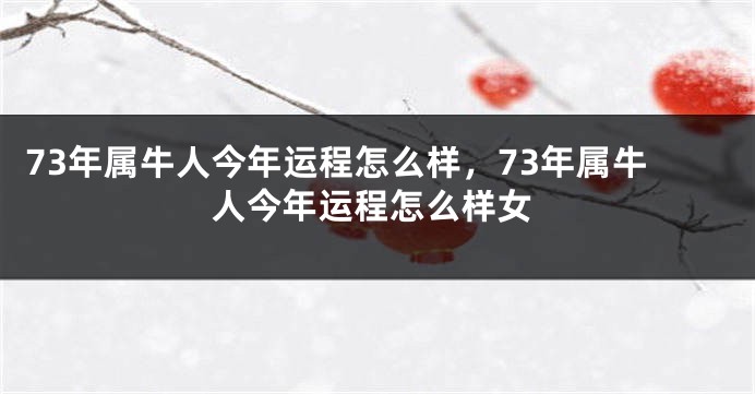 73年属牛人今年运程怎么样，73年属牛人今年运程怎么样女