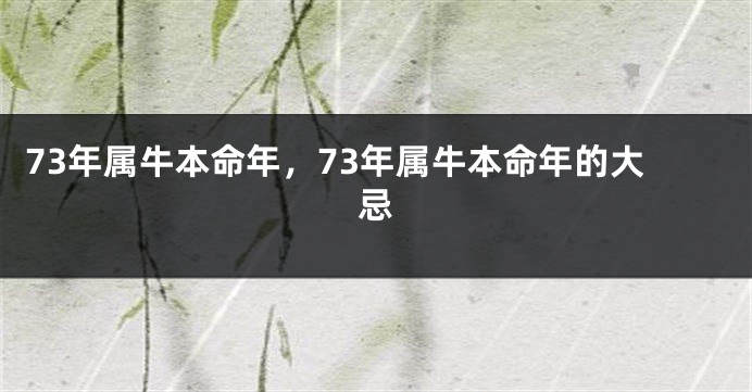 73年属牛本命年，73年属牛本命年的大忌