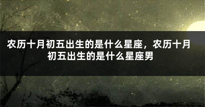 农历十月初五出生的是什么星座，农历十月初五出生的是什么星座男