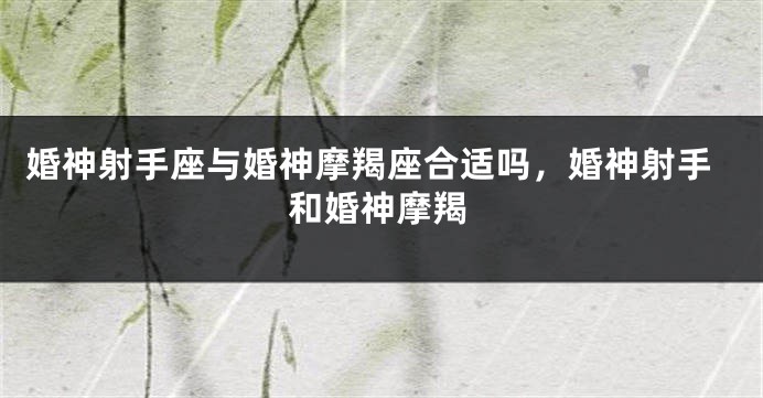 婚神射手座与婚神摩羯座合适吗，婚神射手和婚神摩羯