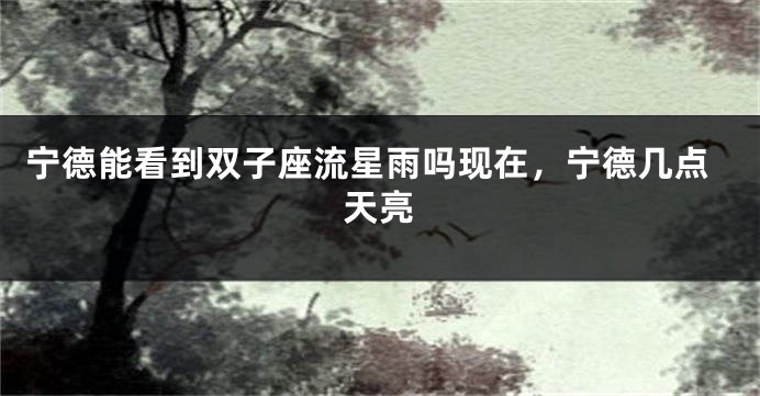 宁德能看到双子座流星雨吗现在，宁德几点天亮