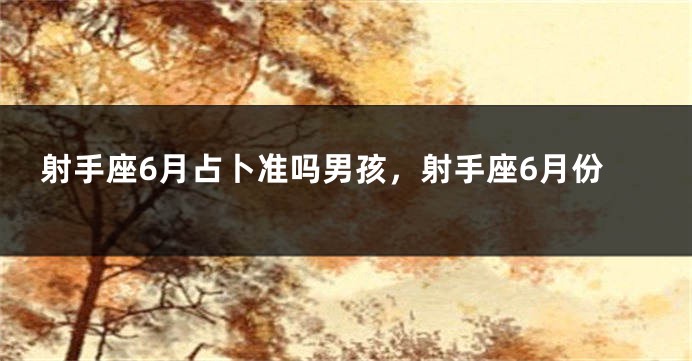 射手座6月占卜准吗男孩，射手座6月份