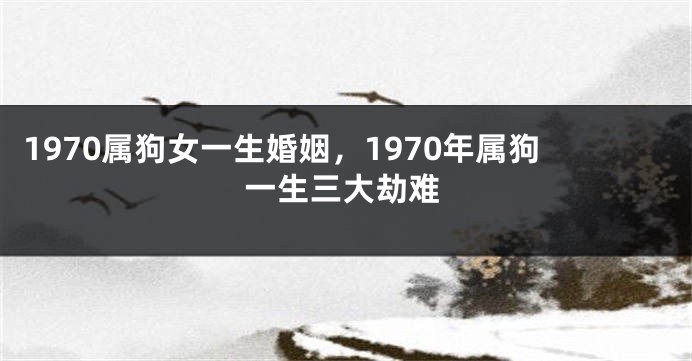 1970属狗女一生婚姻，1970年属狗一生三大劫难