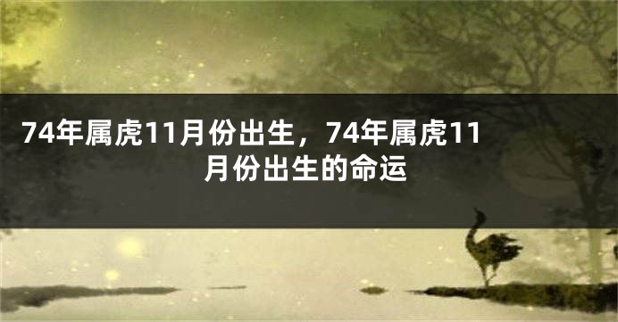 74年属虎11月份出生，74年属虎11月份出生的命运