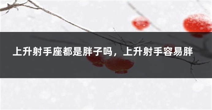 上升射手座都是胖子吗，上升射手容易胖