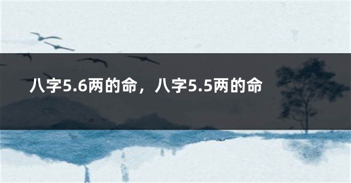 八字5.6两的命，八字5.5两的命