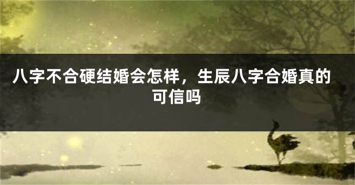 八字不合硬结婚会怎样，生辰八字合婚真的可信吗