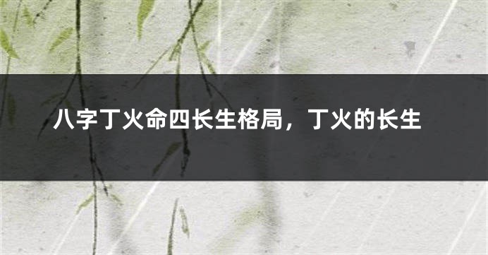 八字丁火命四长生格局，丁火的长生