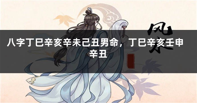 八字丁巳辛亥辛未己丑男命，丁巳辛亥壬申辛丑
