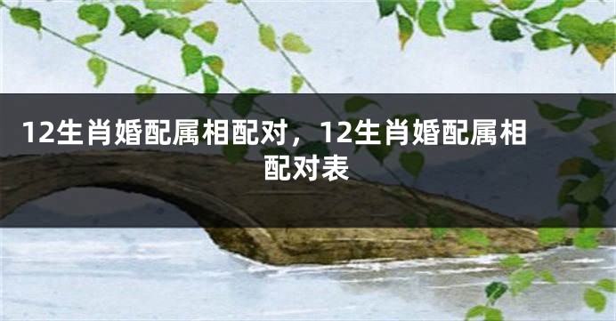 12生肖婚配属相配对，12生肖婚配属相配对表