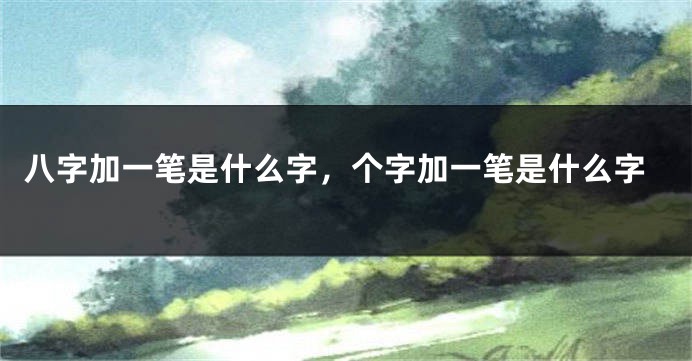 八字加一笔是什么字，个字加一笔是什么字