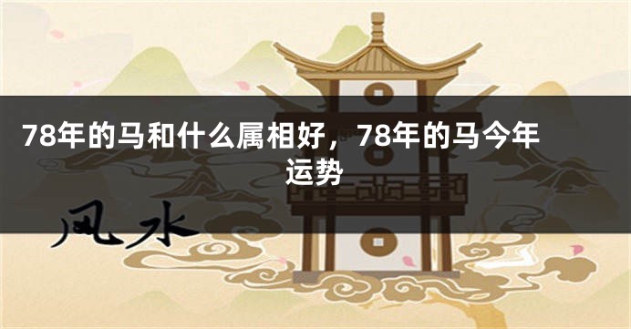 78年的马和什么属相好，78年的马今年运势