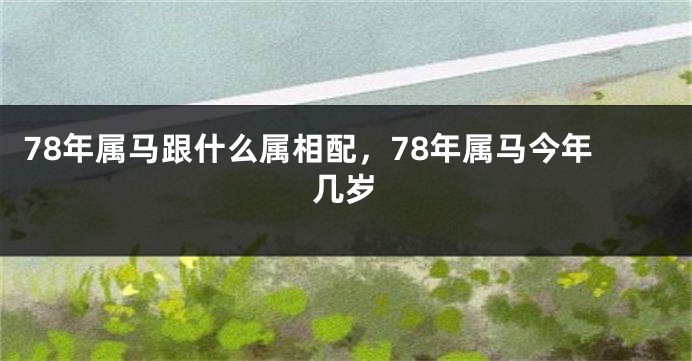 78年属马跟什么属相配，78年属马今年几岁