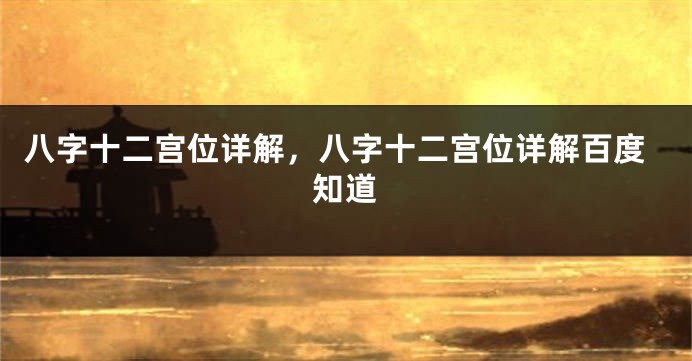 八字十二宫位详解，八字十二宫位详解百度知道