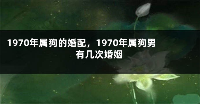 1970年属狗的婚配,1970年属狗男有几次婚姻