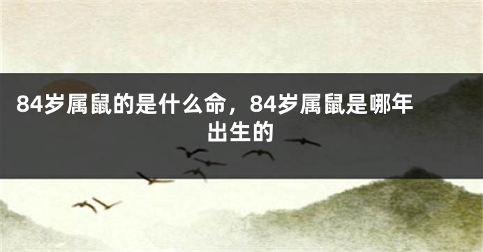 84岁属鼠的是什么命，84岁属鼠是哪年出生的