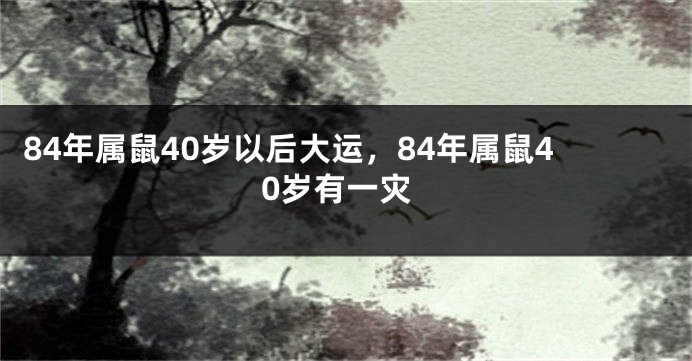 84年属鼠40岁以后大运，84年属鼠40岁有一灾