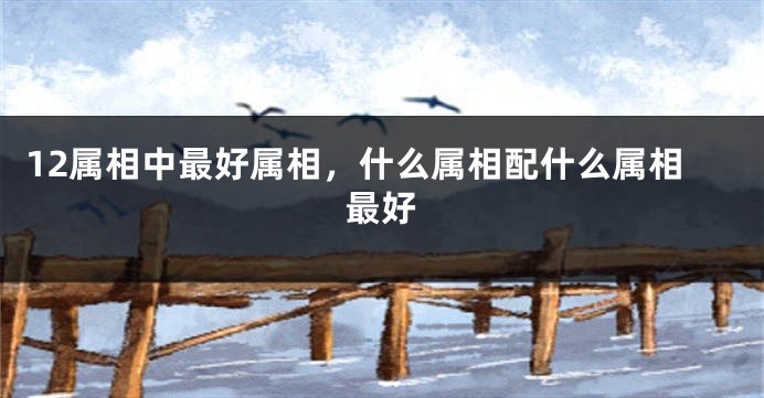 12属相中最好属相，什么属相配什么属相最好