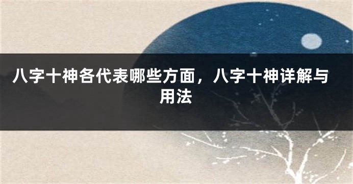 八字十神各代表哪些方面，八字十神详解与用法