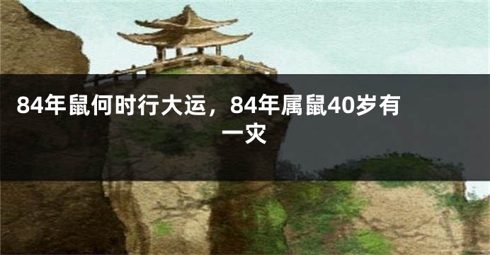 84年鼠何时行大运，84年属鼠40岁有一灾