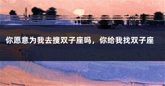 你愿意为我去搜双子座吗，你给我找双子座